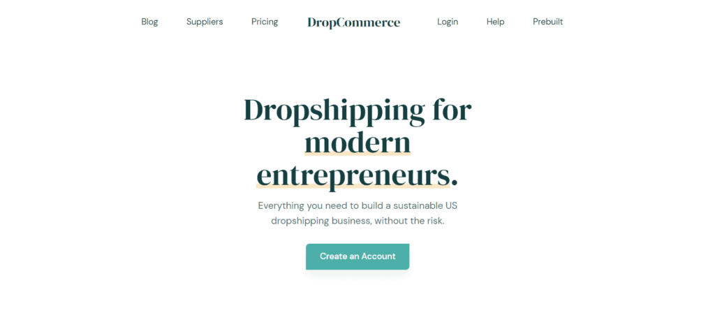 DropCommerce homepage