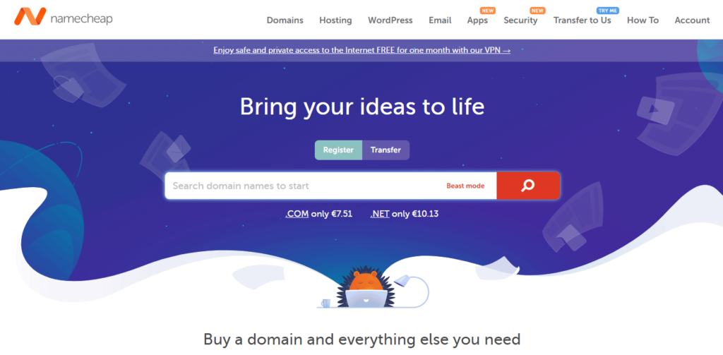 Buy a domain for your dropshipping store in the US with NameCheap