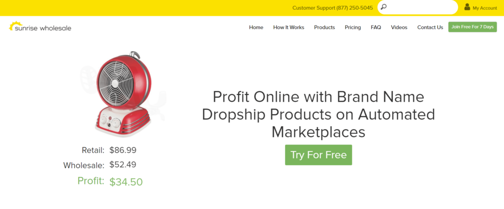 US dropshipping suppliers Sunrise Wholesale