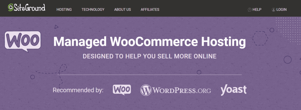 SiteGround page for managed WooCommerce hosting